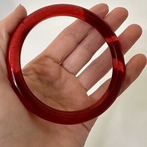 Vintage Red Roman Glass Bangle Bracelet
